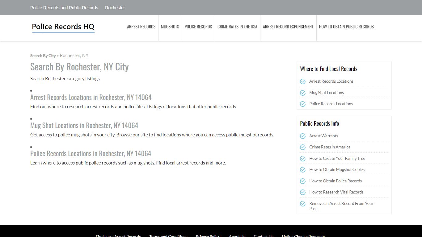 Police Records in Rochester, NY