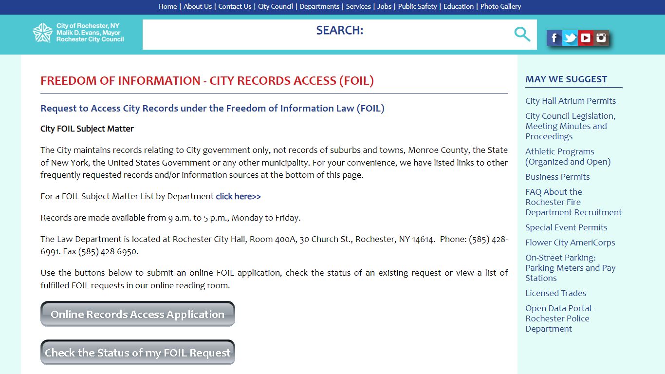Freedom of Information - City Records Access (FOIL)